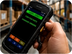 Inventário de estoque e contagem de mercadorias com emulador de terminal